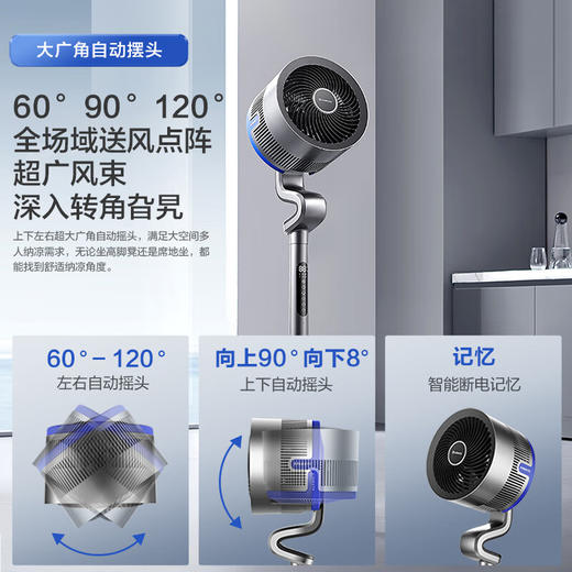 （AIRMATE）新款天鹅S循环扇等离子除菌磁吸滤网电风扇32档大风力落地扇低噪轻音AI语音循环风扇加高换气风扇 FA23-SRDI129【等离子净化+智能三控】 商品图5