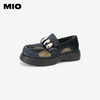 MIO米奥秋季金属扣饰休闲乐福鞋圆头舒适复古厚底单鞋女鞋M244542409 商品缩略图0
