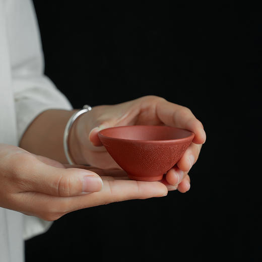 朱泥小斗笠杯 宜兴紫砂个人杯陶瓷主人杯茶杯功夫品茗杯高档茶具 商品图1