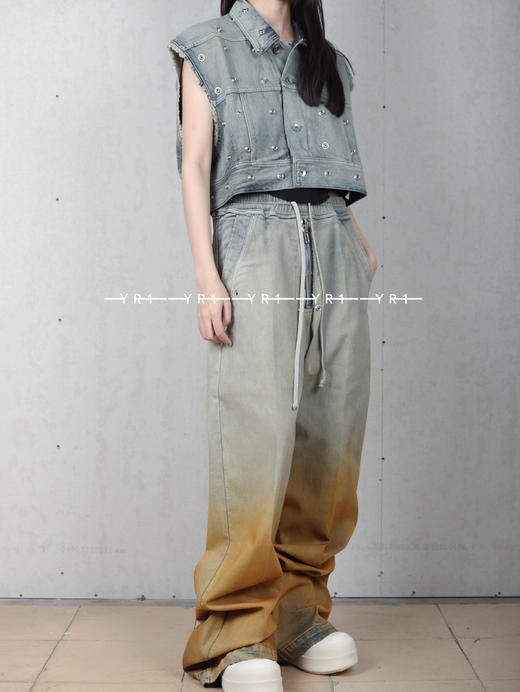 Rick Owens Drkshdw | LIDO 天空色柳钉牛仔马甲 商品图1