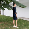 IWY/藏青色连衣裙七分袖西装正装裙商务美容院操作师摄影气质裙子Q11366 商品缩略图3