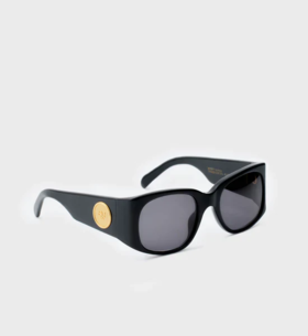 Sporty & Rich - Frame N.06 - Sunglasses - Black / Gold - 配件 - 墨镜 - 黑金