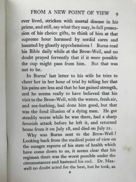 约20世纪早期 詹姆斯·克莱顿·布朗爵士《关于彭斯的新观点》 漆布精装32开 商品图3