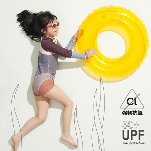 【代发】Uzmz有这么只【连体长袖短裤】女童/亲子防晒儿童连体泳衣冲浪服莫兰迪11 商品图6