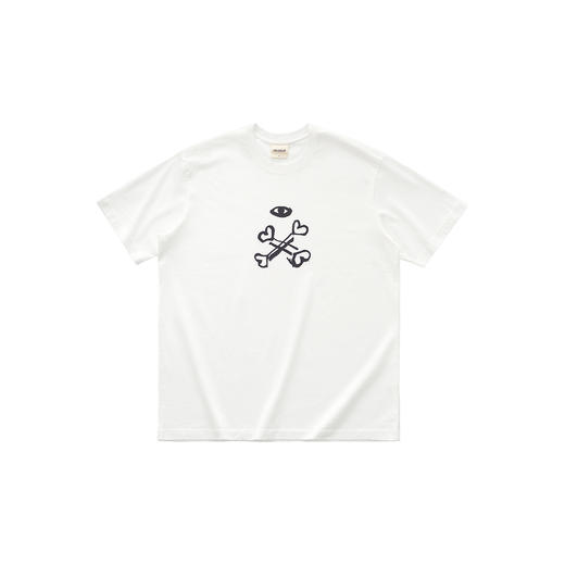 吃茶去chichaqu2024新款全棉圆领短袖T恤男女宽松印花骨头眼睛 商品图5