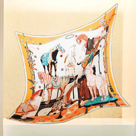 真丝素绉缎方巾 GD0011 商品图11