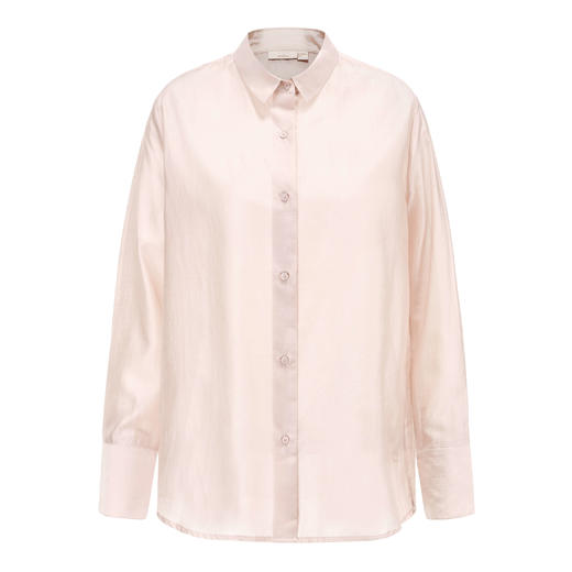 IN AND ON 莱赛尔天丝薄纱衬衫女宽松纯色简约OL长袖上衣女 20537 商品图1