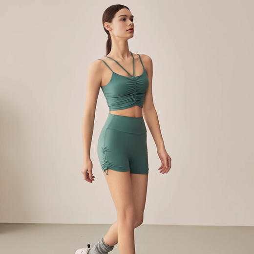 【3~5天发货】跃牌【美度空间】系列 NUF裸感夏季三分裤瑜伽裤女士抽绳运动短裤蜜桃提臀健身短裤女夏41031 商品图4