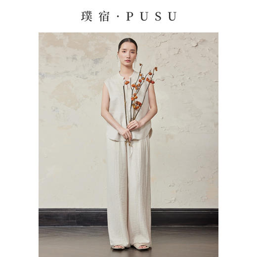 璞宿PUSU  流光 手工钉珠欧洲进口100%亚麻上衣 54403 商品图2