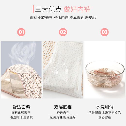 洁丽雅4条装女士内裤亲肤舒适内裤女 商品图3