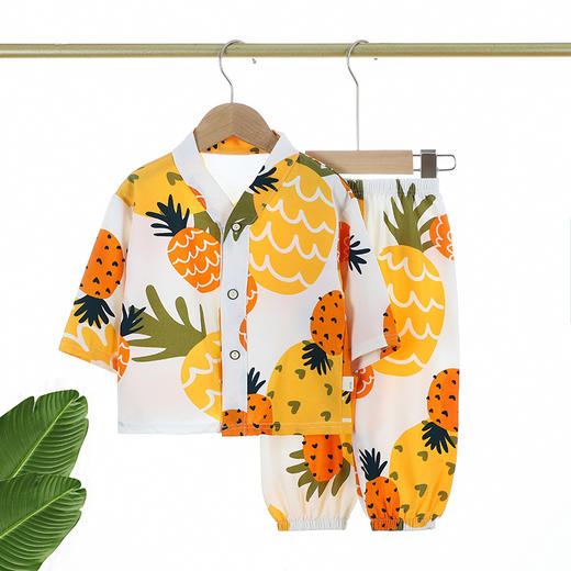 【童装经典，引领潮流~】2024夏天儿童款 睡衣短袖短裤 男童女孩宝宝套装 夏季薄款宽松中小童 空调服睡衣-QQ 商品图7