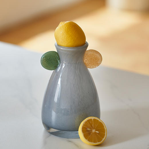 碧轩新品手工双耳渐变中古风小口花瓶餐桌电视柜鲜花台面软装饰品 商品图3