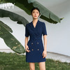 IWY/藏青色西装短袖连衣裙职业正装裙商务修身置业销售酒店工作服Q11248 商品缩略图0