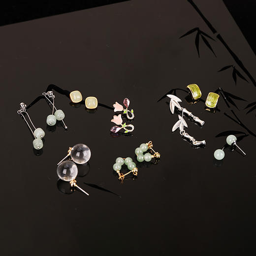 笙观相沐 新中式青碧耳环  风华雅致系列 商品图2