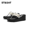 星期六摩登时髦流苏厚底坡跟人字拖SSC2110321 商品缩略图6
