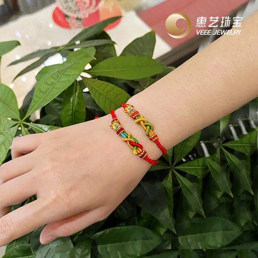 足金招财喜狮绳手链 商品图3