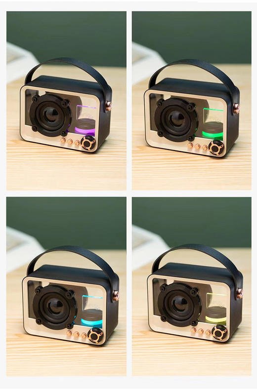 imu幻响黑晶复古蓝牙音箱收音机家用生日礼物女生插卡便携小音响 商品图6