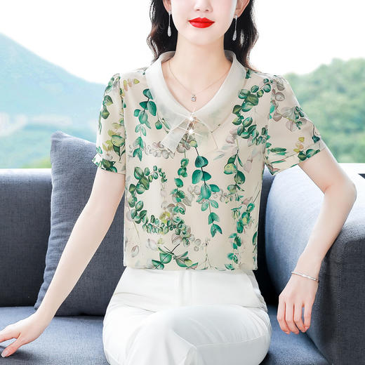 薄款泡泡袖雪纺衬衫宽松衬衣HT-BH-363-9135 商品图3