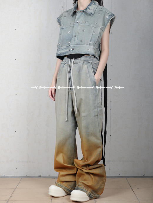 Rick Owens Drkshdw | LIDO 天空色柳钉牛仔马甲 商品图3