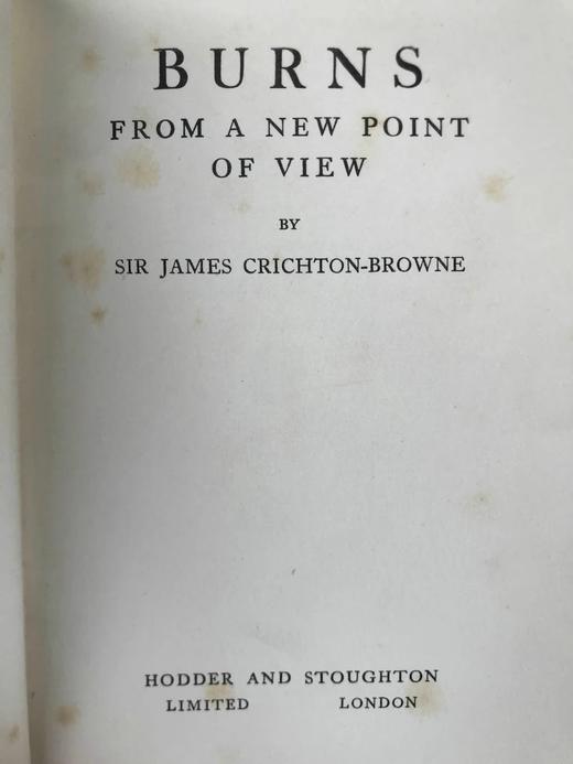 约20世纪早期 詹姆斯·克莱顿·布朗爵士《关于彭斯的新观点》 漆布精装32开 商品图2