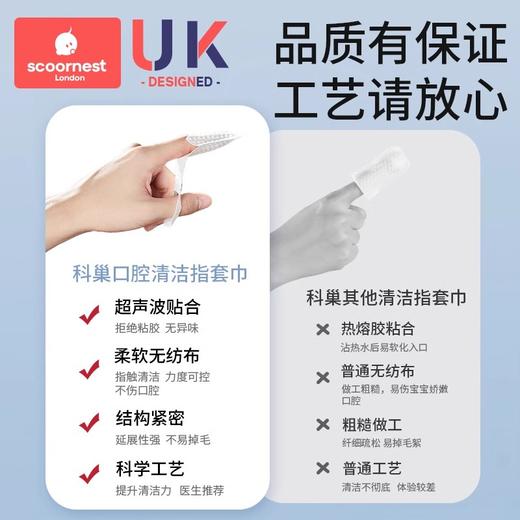 科巢婴儿口腔清洁器指套乳牙刷纱布指套巾0一1岁宝宝婴幼儿洗舌苔神器 商品图2