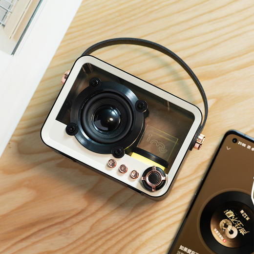 imu幻响黑晶复古蓝牙音箱收音机家用生日礼物女生插卡便携小音响 商品图3