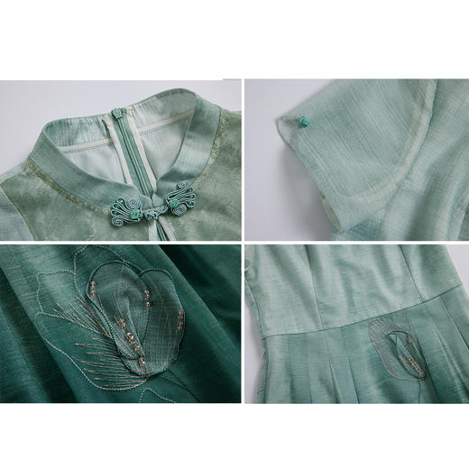 司歌国风新中式短袖渐变连衣裙A891002X 商品图1