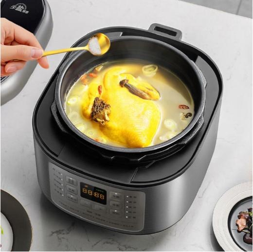 美的(Midea) （509888）电压力锅5L不锈钢内胆底盘加热双胆开盖煮MY-C543G少盐提鲜不沾定时预约 商品图2