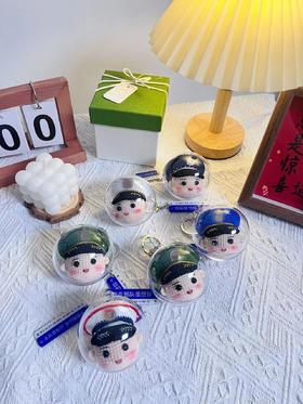 【DIY纯手工钩织卡通头部挂件】纯手工钩织兵哥哥玩偶亚克力娃娃头钥匙扣挂件（手工产品不支持退换）LQQ