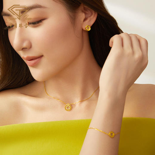 「追光」内外黄金足金几何手链 商品图2