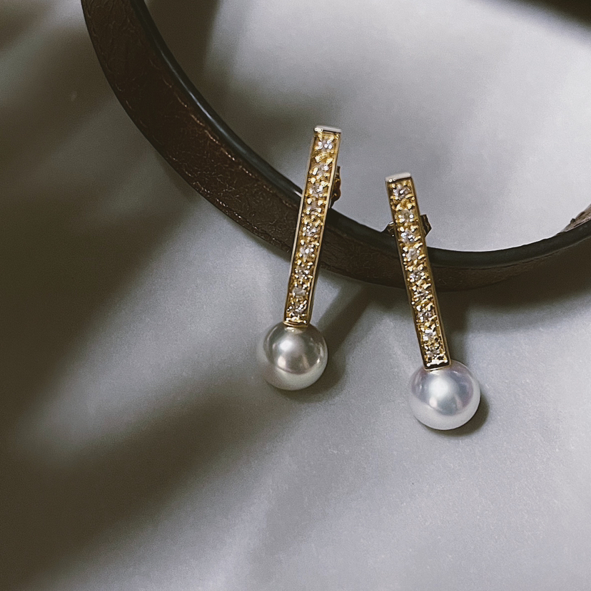 CHIC系列 18K镶AKOYA珍珠和钻石 耳坠