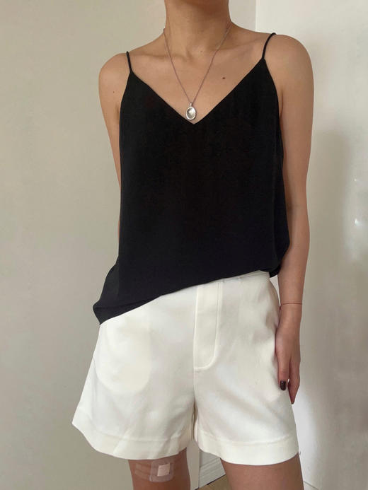 KUNMANMA｜the Reader Camisole 前后V领吊带上衣 [ 黑 / 白 ] 商品图1