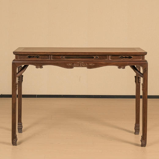 清 红木高束腰霸王枨云纹足条桌 商品图0