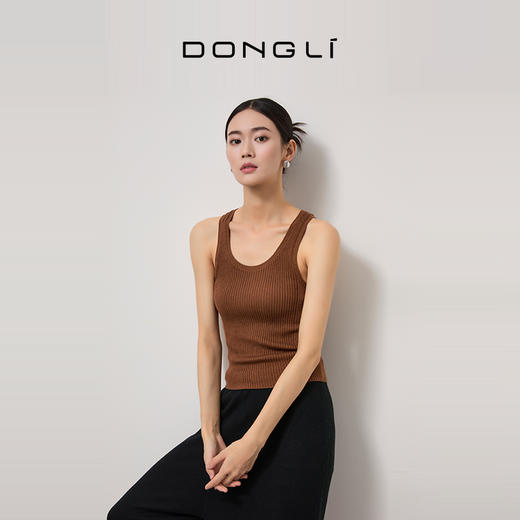 东黎 • 丝绒女士夏季U领无袖短款吊带背心 3810 商品图1