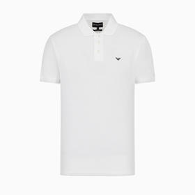 【一】EMPORIO ARMANI 阿玛尼  男士带微型鹰图案的丝光珠地网眼 短袖Polo衫 白色 8N1FQ2 1JTKZ 0100