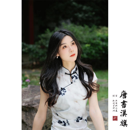 【墨梅】绸缎水墨国风改良旗袍新中式 商品图2