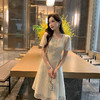 奢姿大码女装2025夏季新款蕾丝气质裙子胖妹妹纽扣方领时尚连衣裙9942826437 商品缩略图0