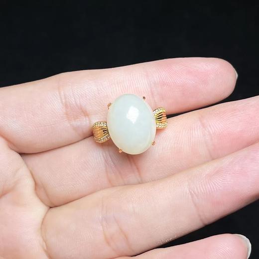 和田玉戒指-玉美人菲菲HZ#S925和田玉戒指约13*16mm可调节 商品图0