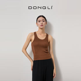 东黎 • 丝绒女士夏季U领无袖短款吊带背心 3810