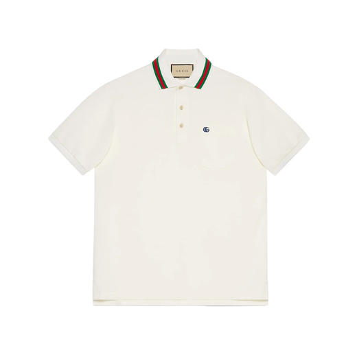 GUCCI 古驰 男士饰双G珠地棉短袖Polo衫 白色 752604 XJFTL 9733 商品图0