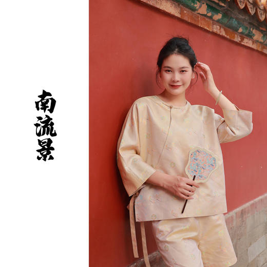 【抖音专属】南流景-斜襟套头衫（24708734-日华） 商品图0