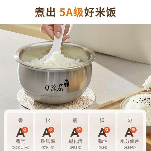 九阳0涂层电饭煲家用2L升304不锈钢球形内胆智能预约多功能电饭锅 商品图6