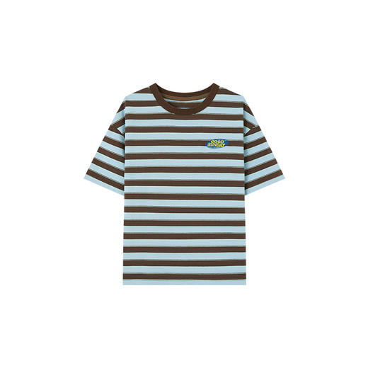 【团购价53】多多家 男童短袖T恤2024夏装新款儿童中大童撞色条纹男孩半袖上衣9530 商品图3