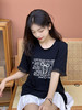 【大码女装小众别致上衣】胖mm短袖个性系带T恤130-320斤 立体别致蝴蝶 印字母上衣 商品缩略图1