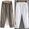 TY2204G3027 妈妈裤子棉麻夏季薄款亚麻中老年人女裤夏装宽松九分裤 商品缩略图2