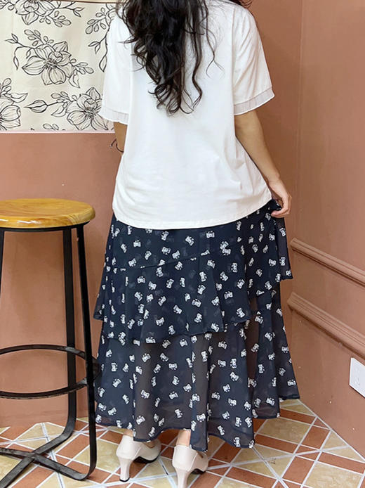 夏季新款【大码女装蛋糕半身裙子】微胖mm时尚开衩高腰半身裙130-320斤大码宽松蛋糕裙 商品图2