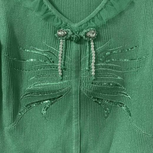 MAXRIENY2023夏款短袖气质时尚百搭绿色针织衫(货号:MS88SW760G30) 商品图2