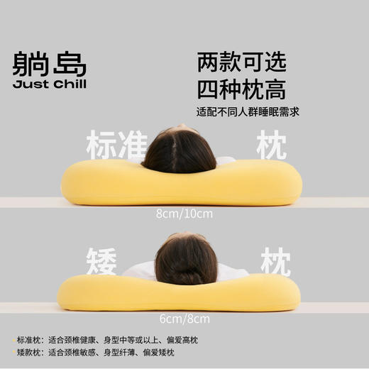 躺岛~猫肚皮枕记忆 柔软回弹枕芯睡觉睡眠枕（含枕套） 商品图1
