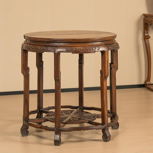 清 红木云纹双拼圆桌 商品图4