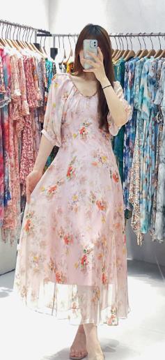 【门店同款】ENJOY夏季V领夏花连衣裙 158048258 商品图0